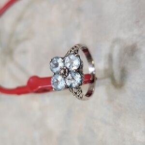 Vintage Aquamarine sterling silver ring